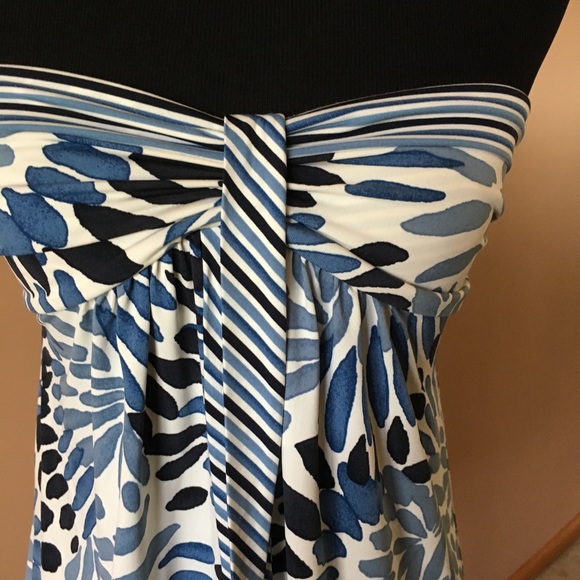 BCBG Strapless Floral and Striped Dress - Picture 2 of 9